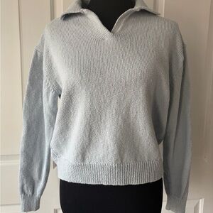 Theory Light Blue V-Neck Sweater